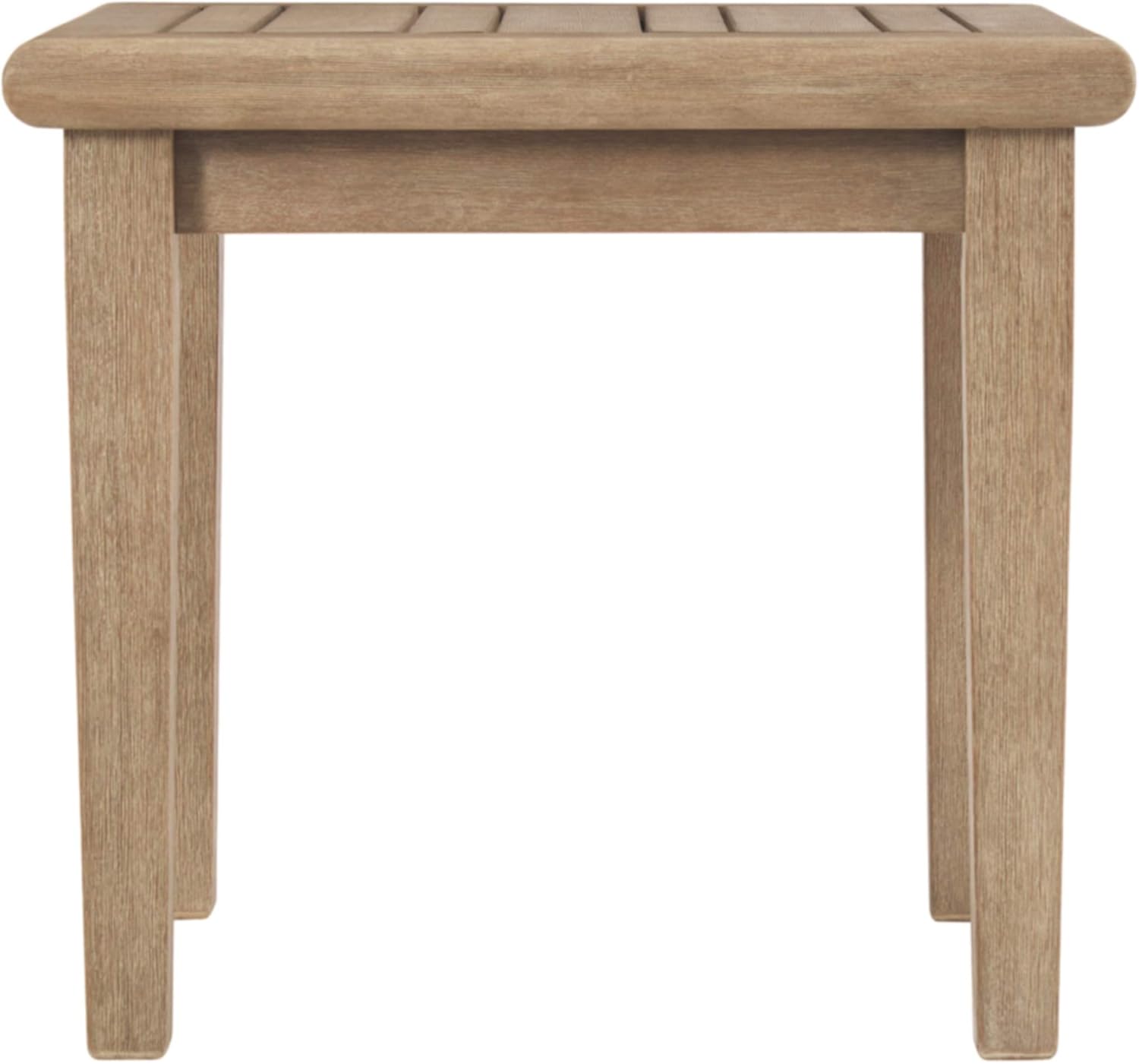Signature Design by Ashley Gerianne Outdoor Eucalyptus Wood Square End Table, Beige