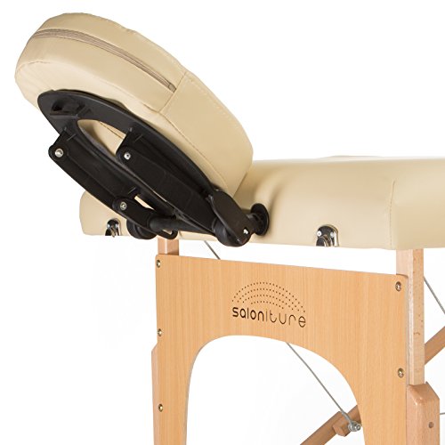 Saloniture Professional Portable Folding Massage Table with Carrying Case - Black