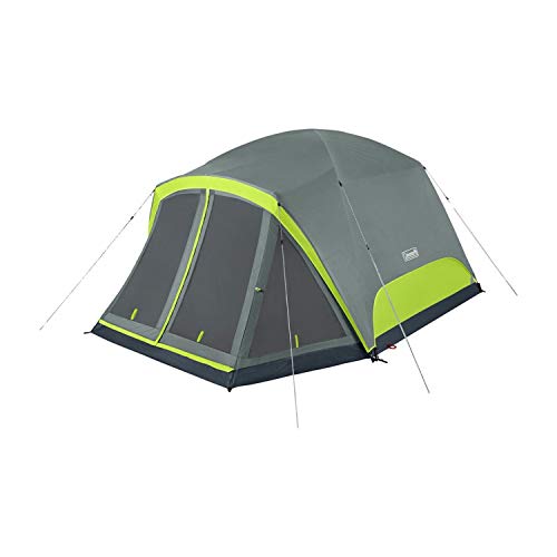 Coleman Skydome Camping Tent with Screen Room, Weatherproof 4/6/8 Person Tent with Screened-in Porch, Includes Rainfly, Carry Bag, Storage Pockets