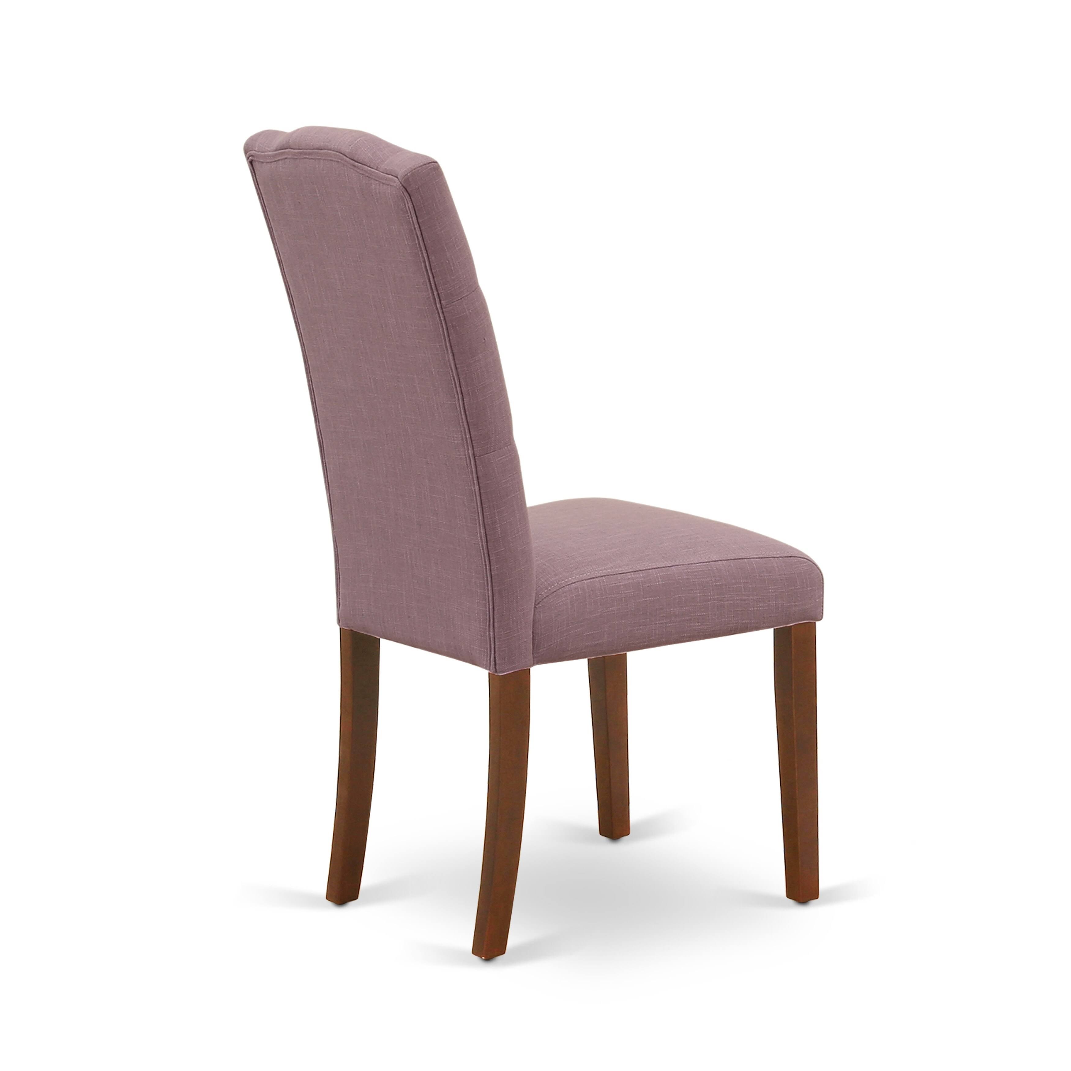 East West Furniture Hlce5-mah-10 5pc Dining Set Includes A Round Dinette Table and Four Parson Chairs with Dahlia Fabric, Mahoga