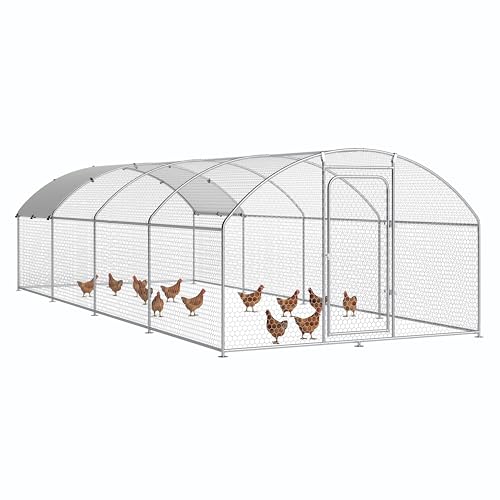 Large Metal Chicken Coop with Waterproof and UV-Resistant Cover