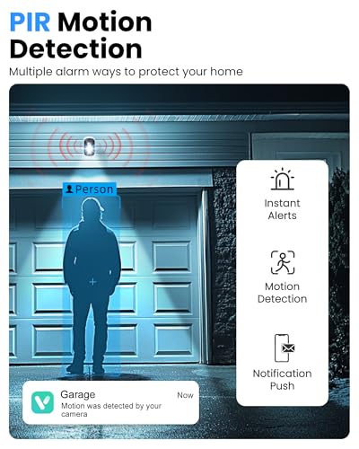 Outdoor Security Camera Wireless, 2K Battery Powered WiFi Cameras for Home Security with AI Motion Detection, Color Night Vision, Siren Alarm
