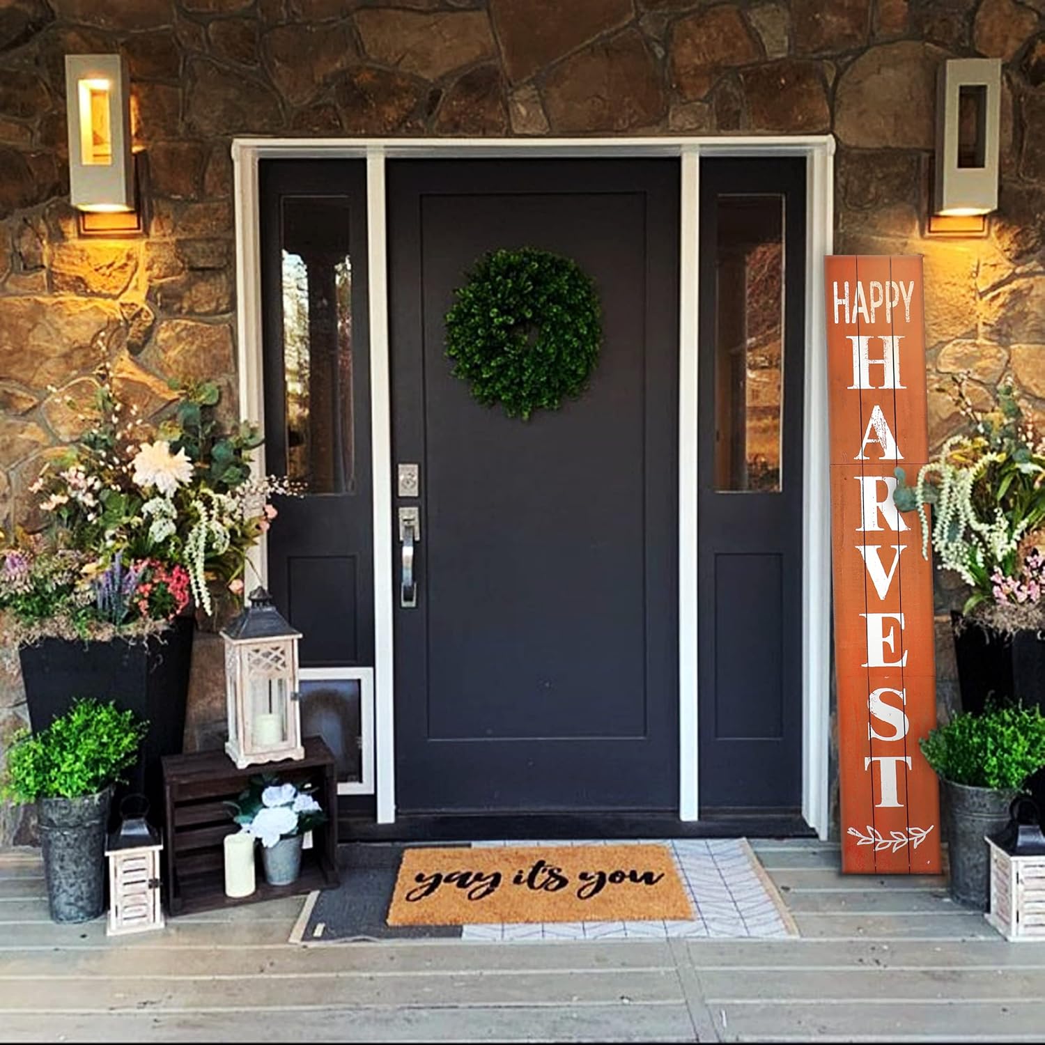 Outdoor Welcome Sign for Front Porch Decor, Interchangeable Seasonal Icons Vertical Welcome Sign, Modern Farmhouse Decor for The Home