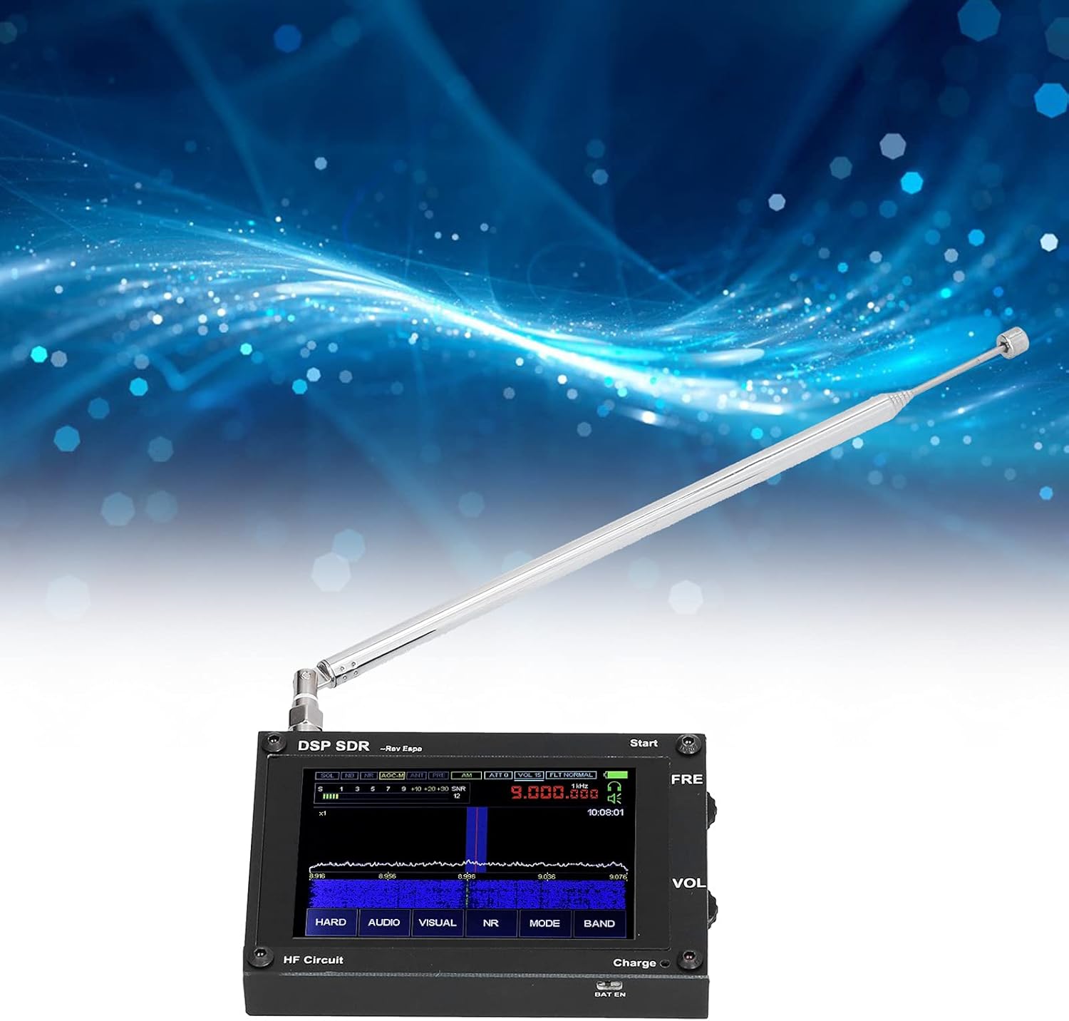 SDR Radio Receiver, Transmit Cat, IQ And Audio, 3.5inch IPS Display With Touch Screen, Support AM, SSB, NFM, WFM, CW Demodulation.