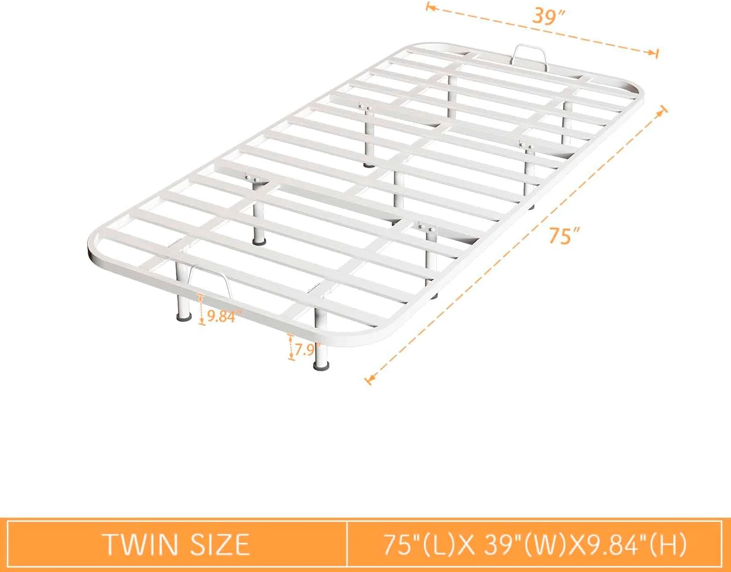 YINCHEN Floating Metal Bed Frame - Twin Size Modern Platform with Smart LED Lights, Heavy Duty Bed Mattress Foundation, No Box Spring Needed
