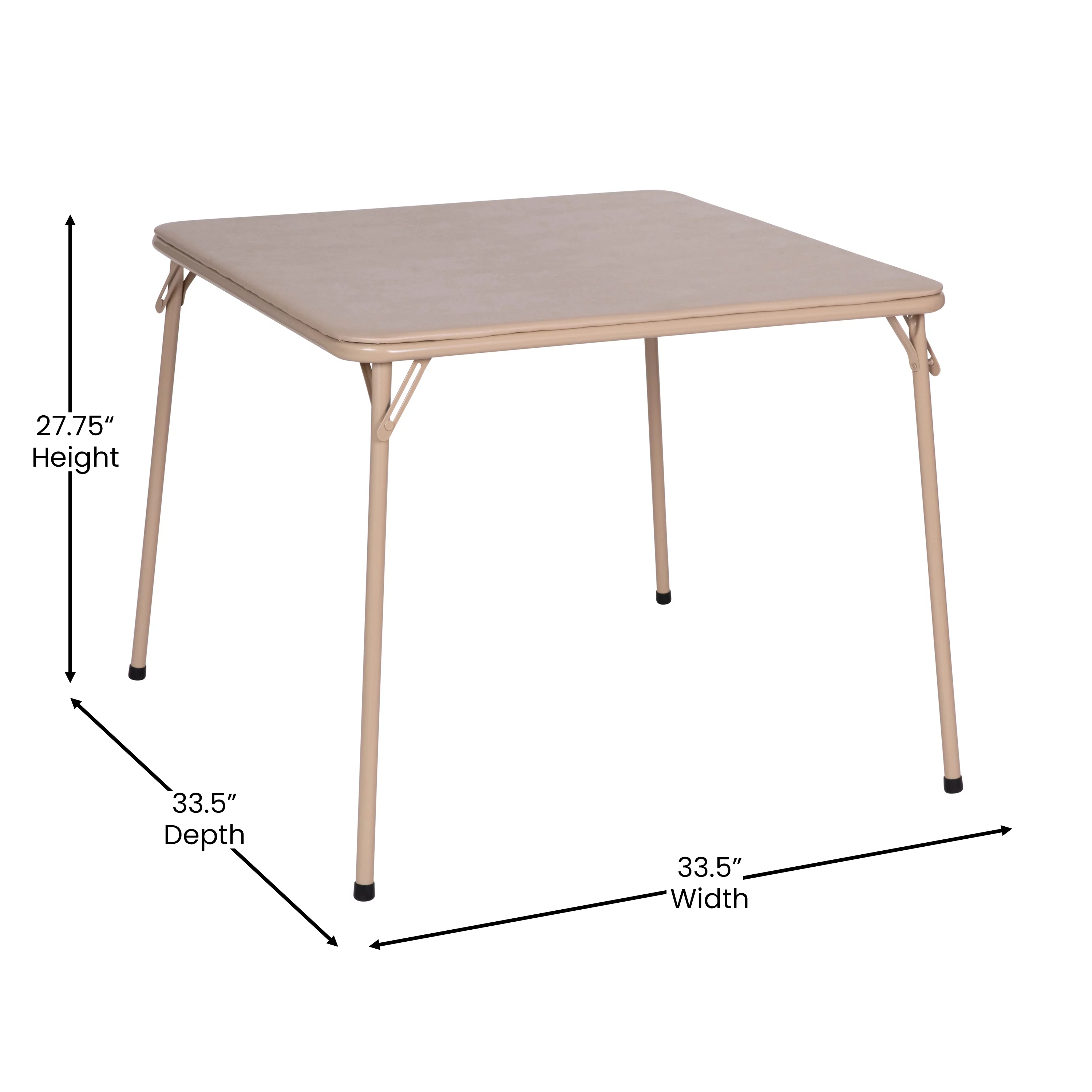 Flash Furniture Madison Vinyl 5-Pcs Folding Game Table and Chair Set, Tan