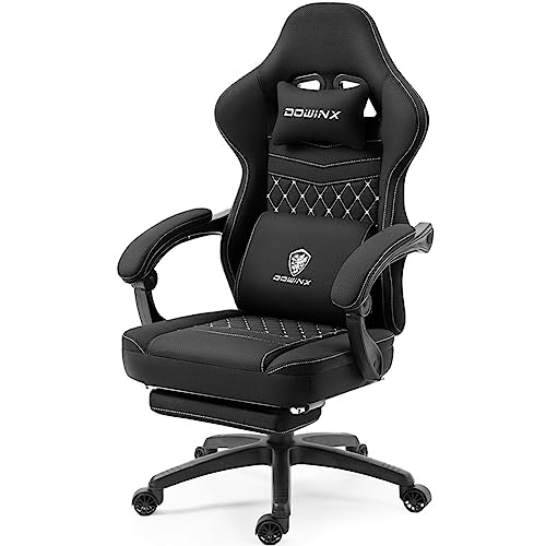 Dowinx Gaming Chair Breathable Fabric Computer Chair with Pocket Spring Cushion, Comfortable Office Chair with Gel Pad and Storage Bag