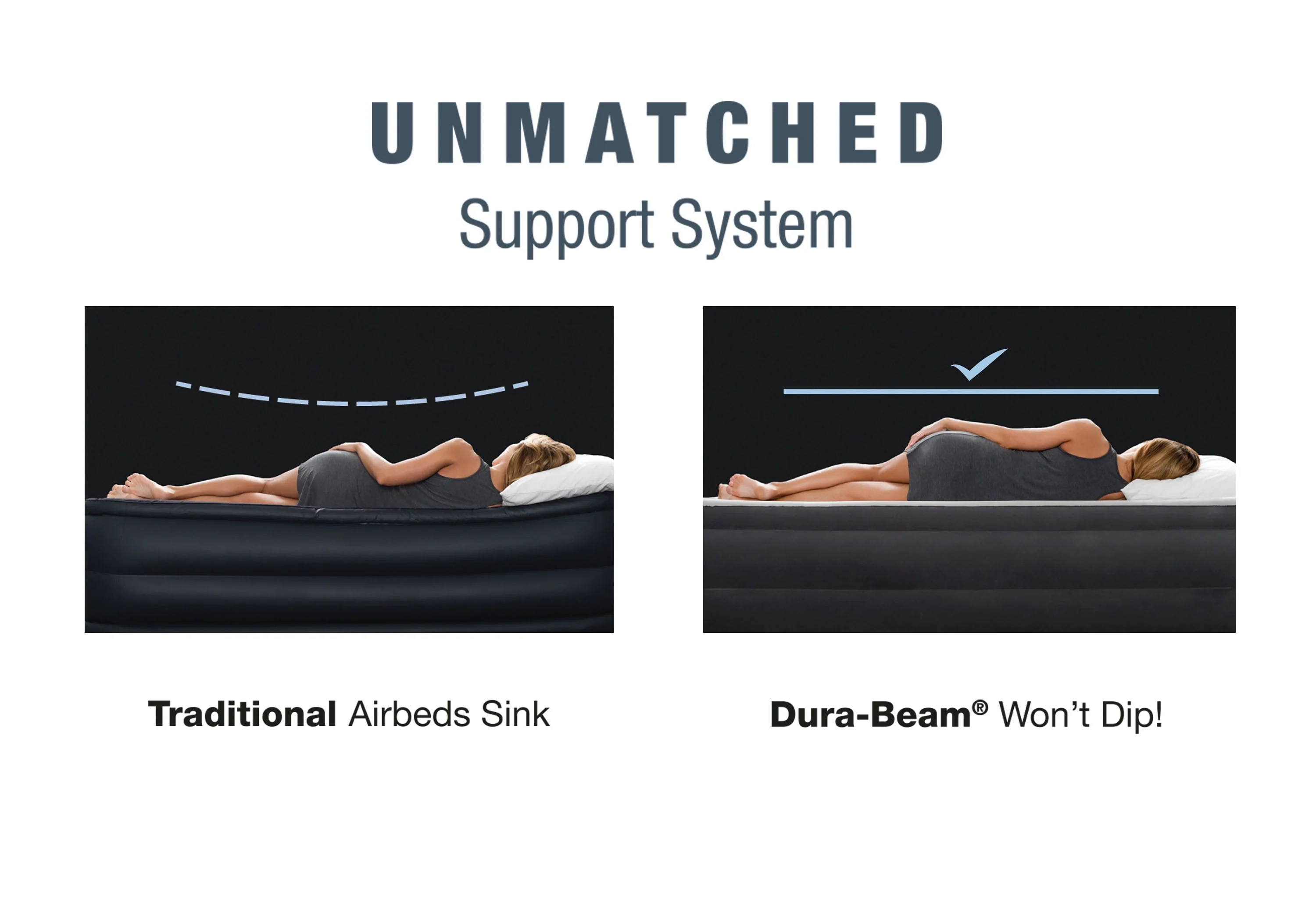 Intex Durabeam Headboard 18 Queen Air Mattress with Built-in Pump