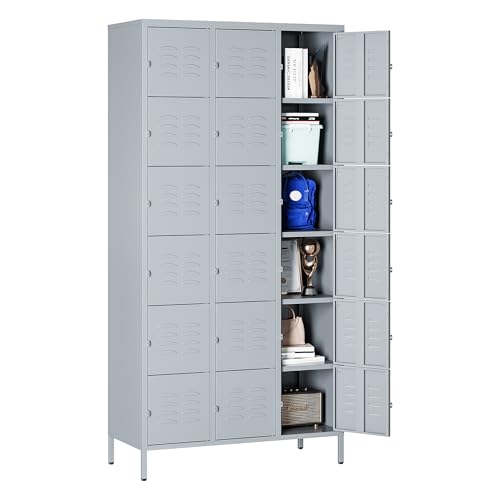 72" Metal Locker for Employees 3 Doors Blue Steel Storage Locker for Office, School, Gym - Metal Storage Cabinets for Home, Office, Gym, School