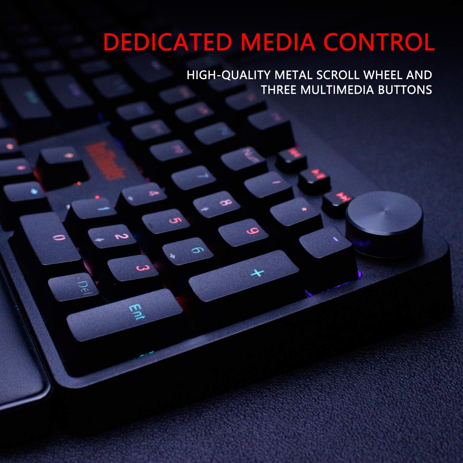 RedThunder K55 Mechanical Gaming Keyboard, Quiet Red Switch, Chroma RGB Lighting, Soft Leather Wrist-Rest