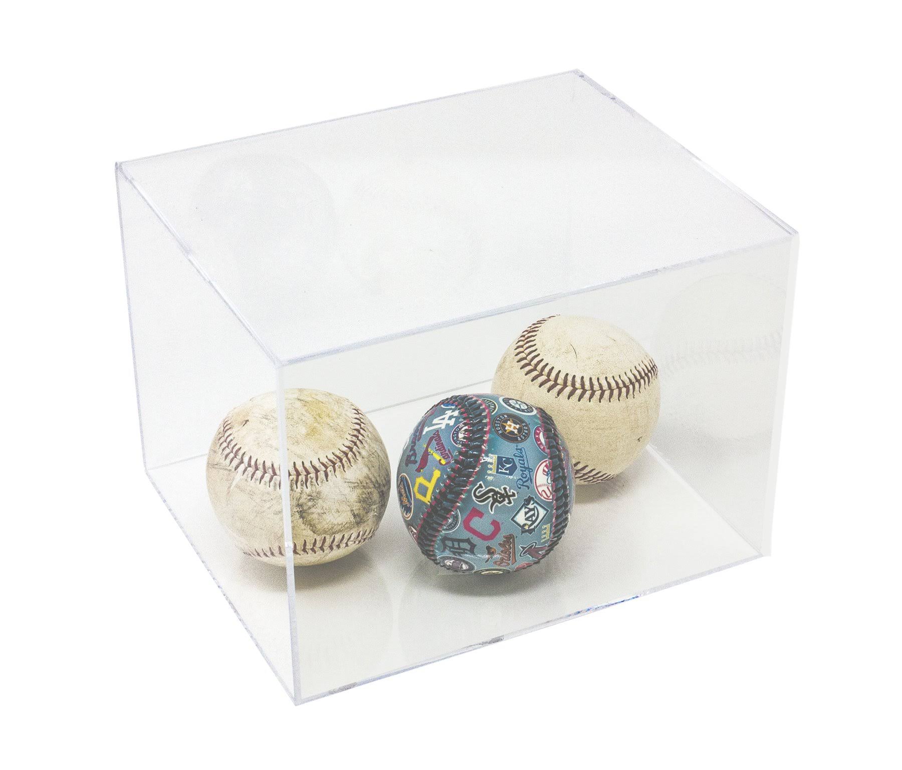 Versatile Deluxe Clear Acrylic Display Case - Small Rectangle Box with Black Risers 8.25 inch x 6 inch x 6.75 inch (a003-br)