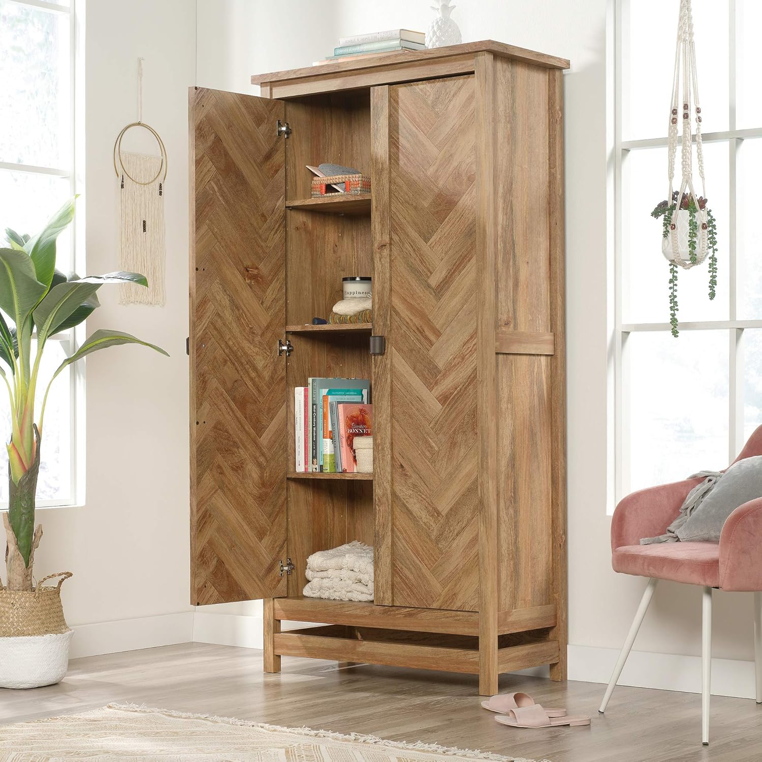 Sauder Cannery Bridge Storage Cabinet, Sindoori Mango finish