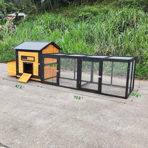 109.6'' Large Wood Chicken Coop Enclosures,Walk-in Poultry Cage