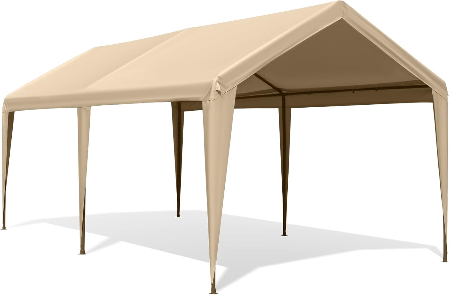 Gardesol Carport, 10' X 20' Heavy Duty Car Canopy with Powder-Coated Steel Frame, Easy to Assemble Portable Garage for Car, Boat