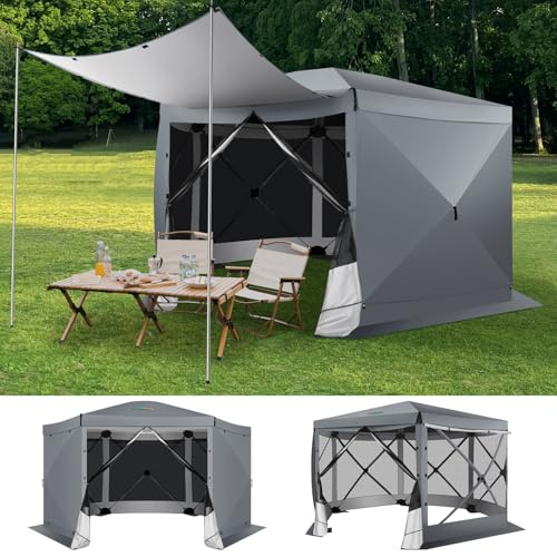 COBIZI 12x12ft Pop up Gazebo Screen Tent Screen House for Camping, Camping Outdoor Screened Gazebo, Canopy Tent
