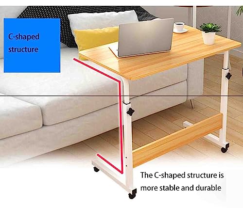 Overbed Table with Wheels,Movable Patient Dining Table Elderly Bed Table Can Lift Table Bedside Table,Hospital and Home Medical Use (A)