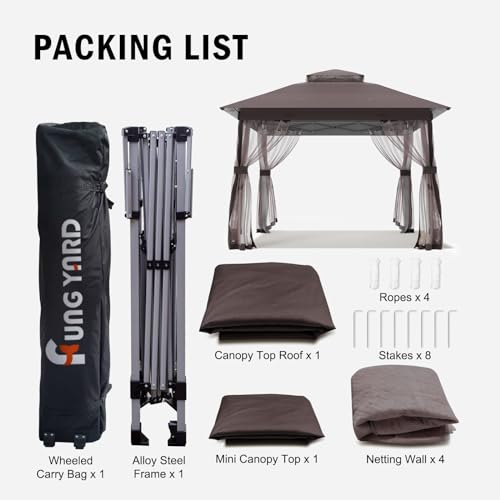 Outdoor Pop Up Gazebo 10x10 - Instant Canopy Tent with Mosquito Nettings