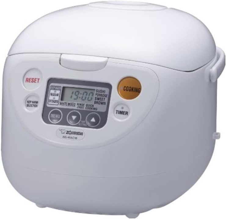 Zojirushi NS-WAC18-WD 10-Cup (Uncooked) Micom Rice Cooker and Warmer Bundle with Rice Container Bin (2 Items)