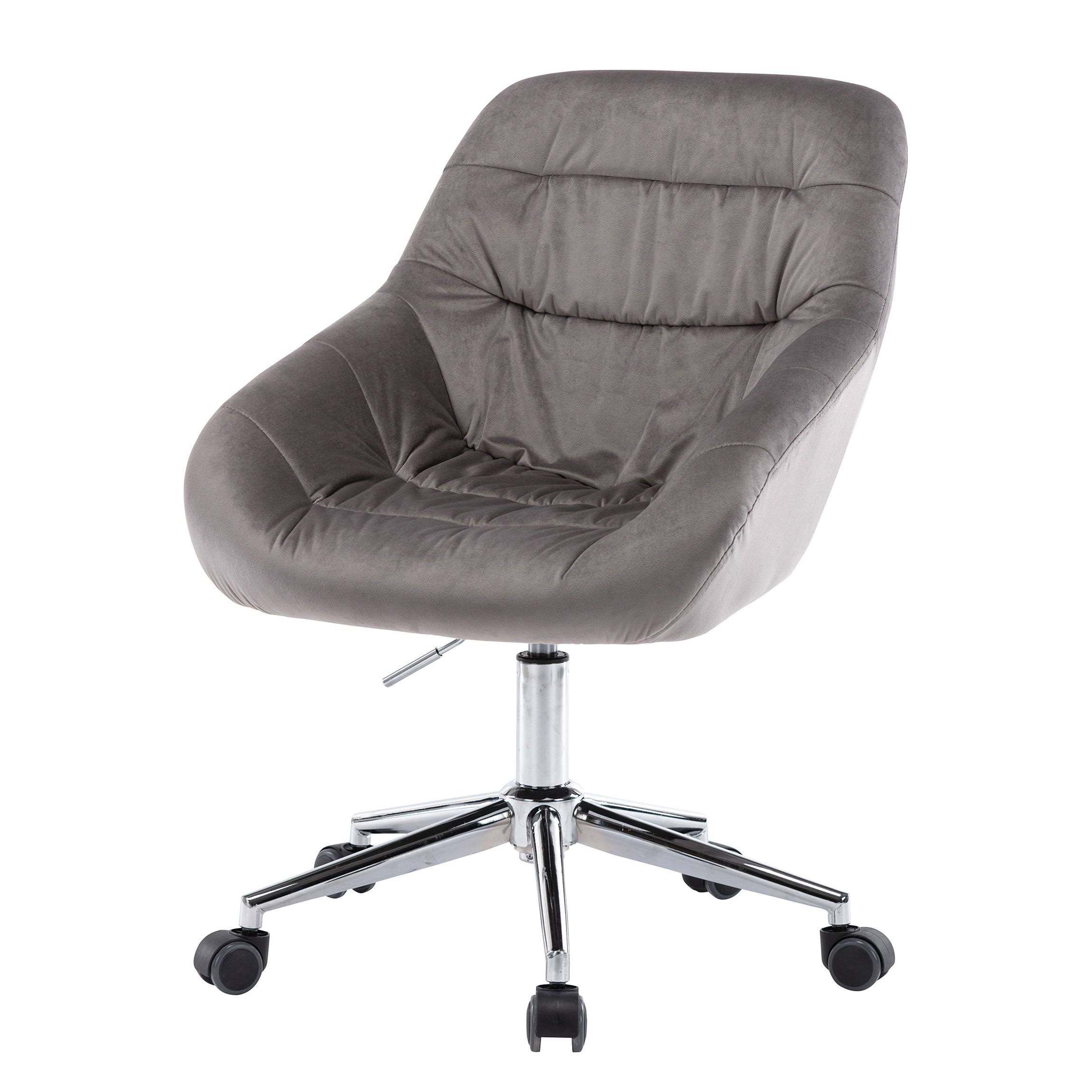 Fabric Upholstered Swivel Ergonomic Adjustable Height Homeoffice Task Chair - Dark Grey