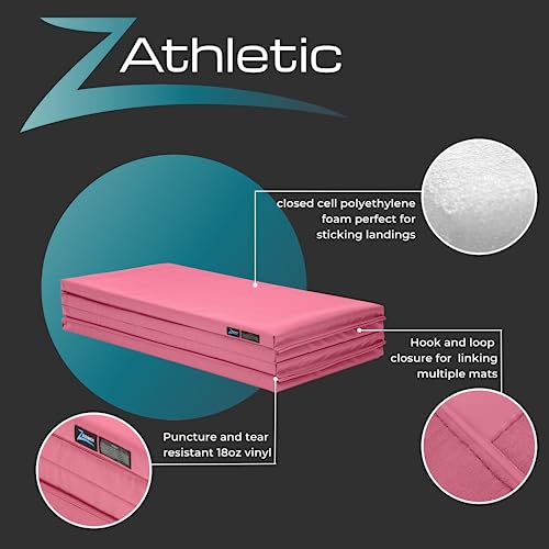 Z Athletic Folding Mat for Gymnastics and Tumbling, 4 Ft x 8 Ft x 2 In