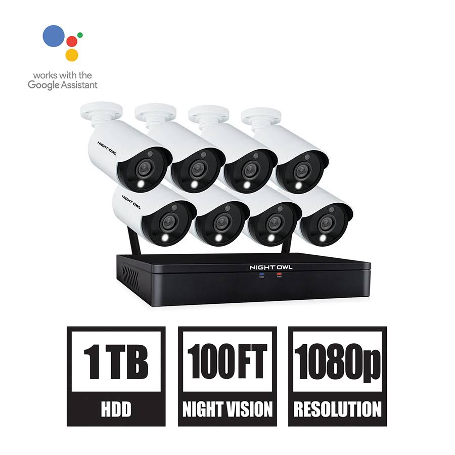 Night Owl 12CH HD Video Security System with 8 x 1080p HD Cameras