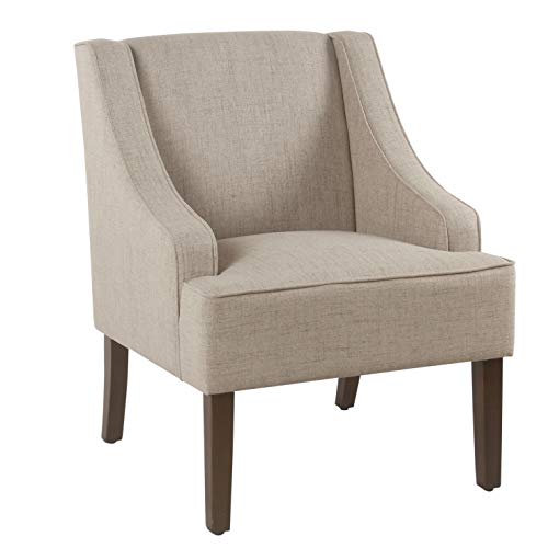 HomePop Velvet Swoop Arm Accent Chair, Suri Blue