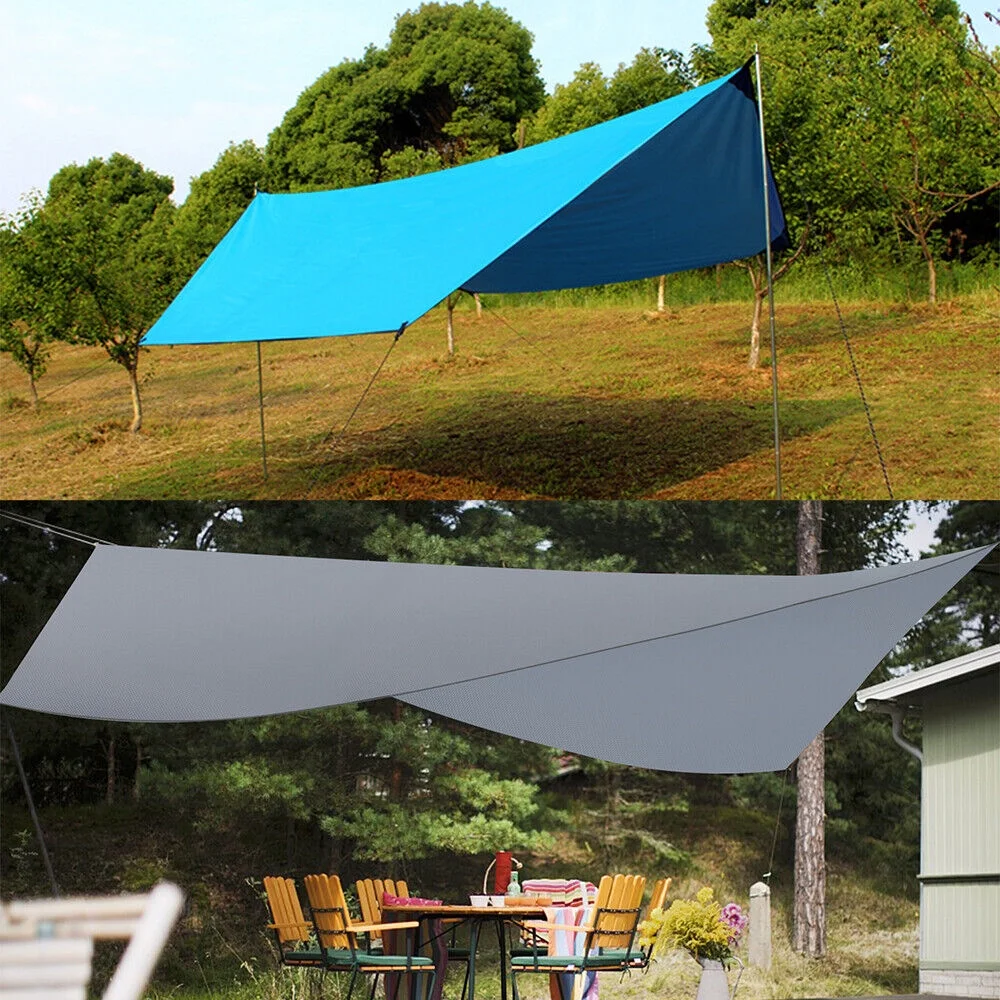 Qinuo 10'x10' Sunshade Beach Tent Canopy with Sandbags Portable Sun Shelter, Blue