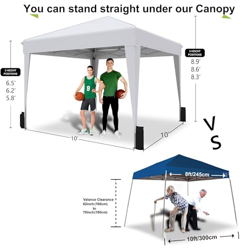 SANWAY 10x10 Pop Up Canopy Tent with Sidewalls x 4 &ndash; Easy Setup Canopy Tent, Waterproof, UV-Resistant