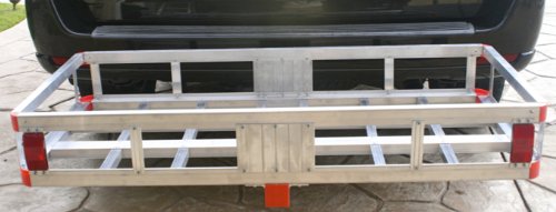 MaxxHaul 70108 Aluminum Cargo Carrier With High Side Rails- Trailer Hitch Mount For RV's, Trucks, SUV's, Vans, Cars With 2" Hitch Receiver