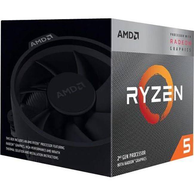 AMD Ryzen 5 3400g Picasso 3.7Ghz Quad-Core AM4 Boxed Processor with Wraith Spire Cooler