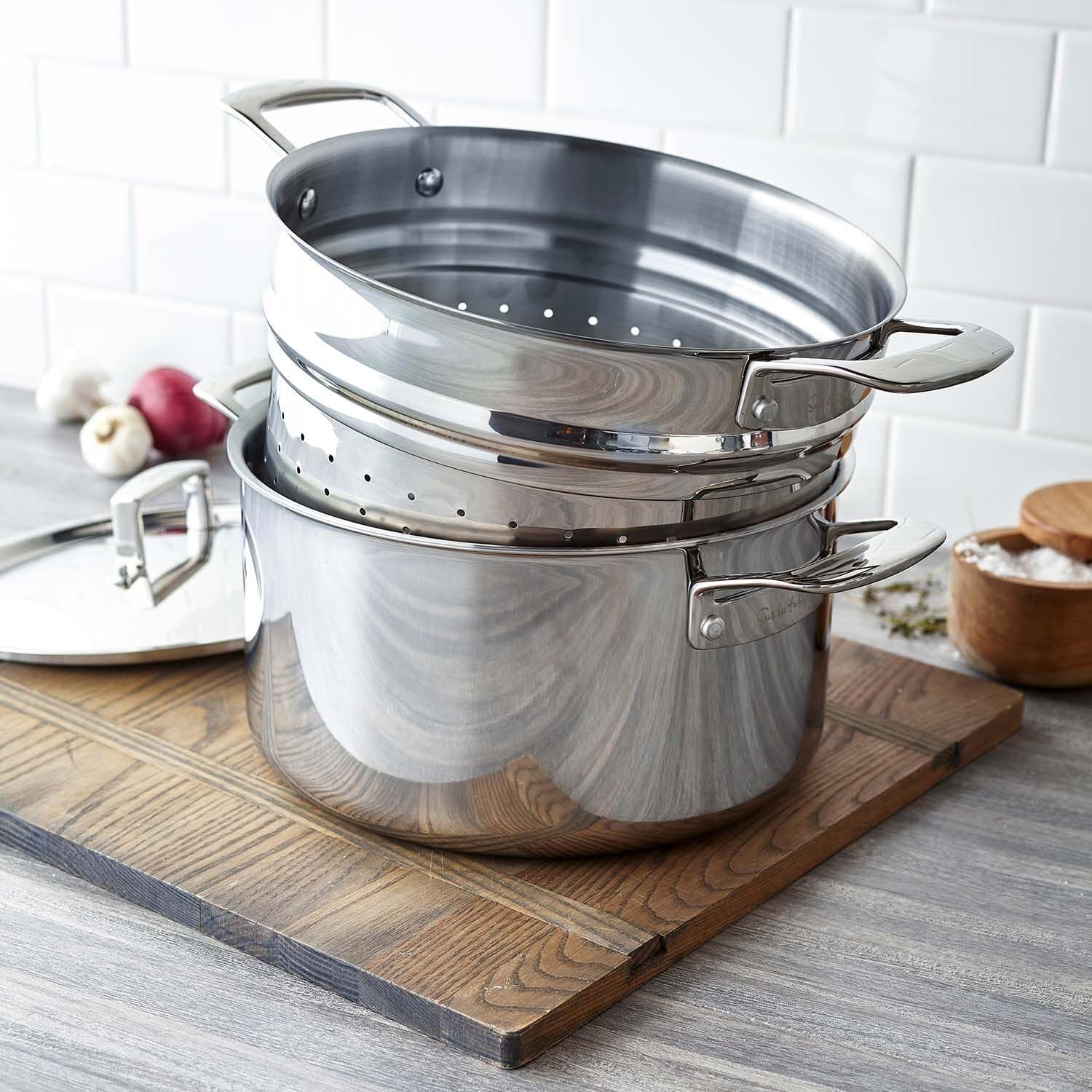 Classic 5-Ply Stainless Steel Stockpot, 8 Qt, Silver