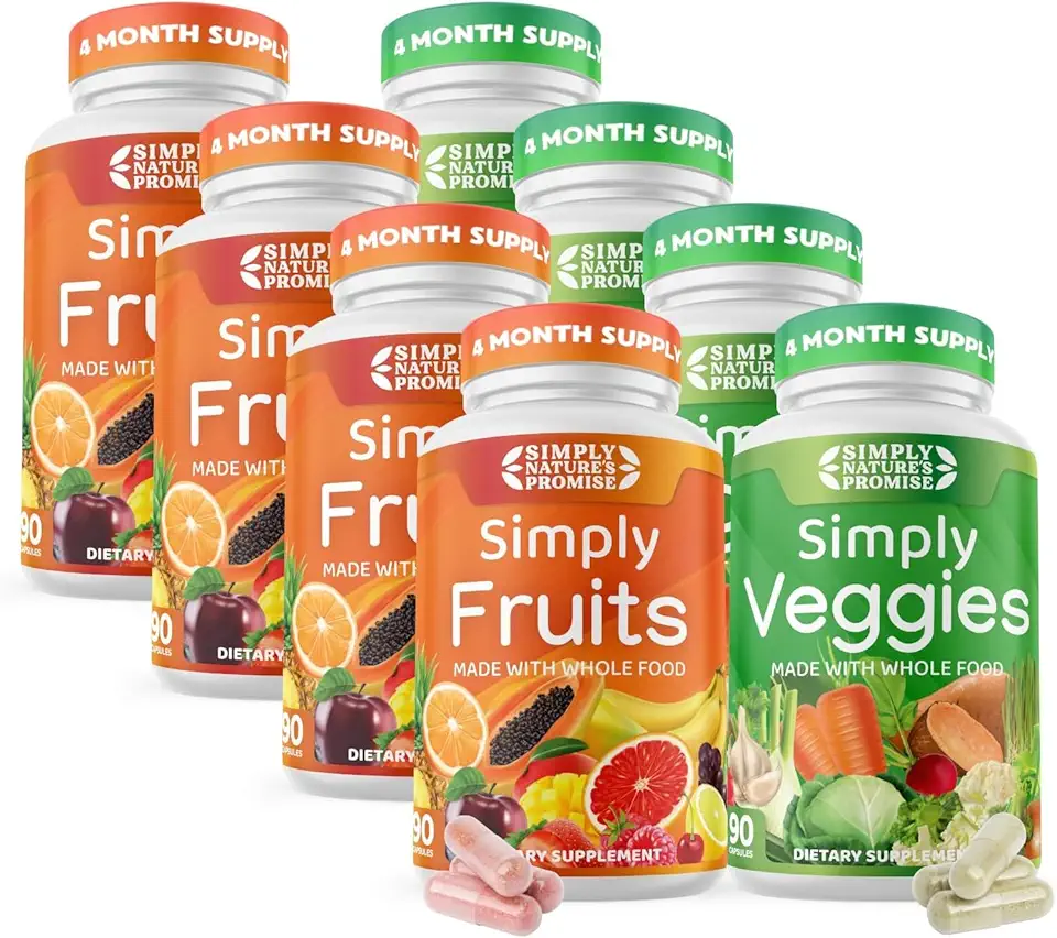 Simply Nature's Promise - Packed with Over 40 Different Fruits & Vegetables - 4 Month Supply- Made with Whole Food Superfoods