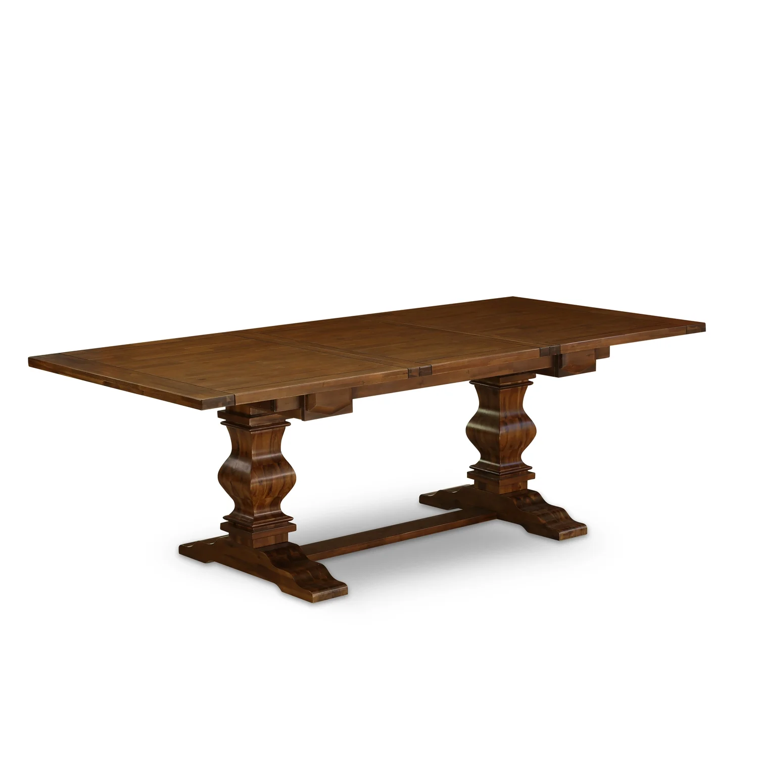 East West Furniture Lassale 7-piece Wood Dining Set in Walnut/Light Tan