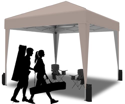 SANWAY 10x10 Pop Up Canopy Tent with Sidewalls x 4 &ndash; Easy Setup Canopy Tent, Waterproof, UV-Resistant