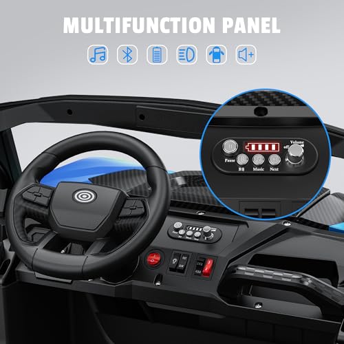 24V 2 Seater Ride on Car Truck, 4x200W, EVA Tires, 4WD/2WD, Rainbow Lights, Remote Control, Shock Absorbers, Bluetooth