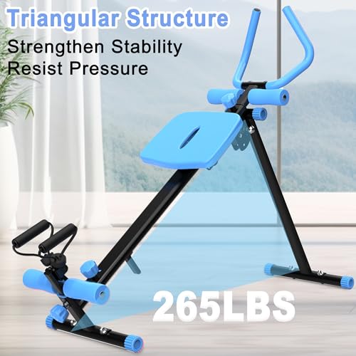 4-in-1 Exercise Equipment Rowing Machine Leg Press Machine Ab Glider Machine Roman Chair Fitness Equipment for Ab Workout Core Strength Training