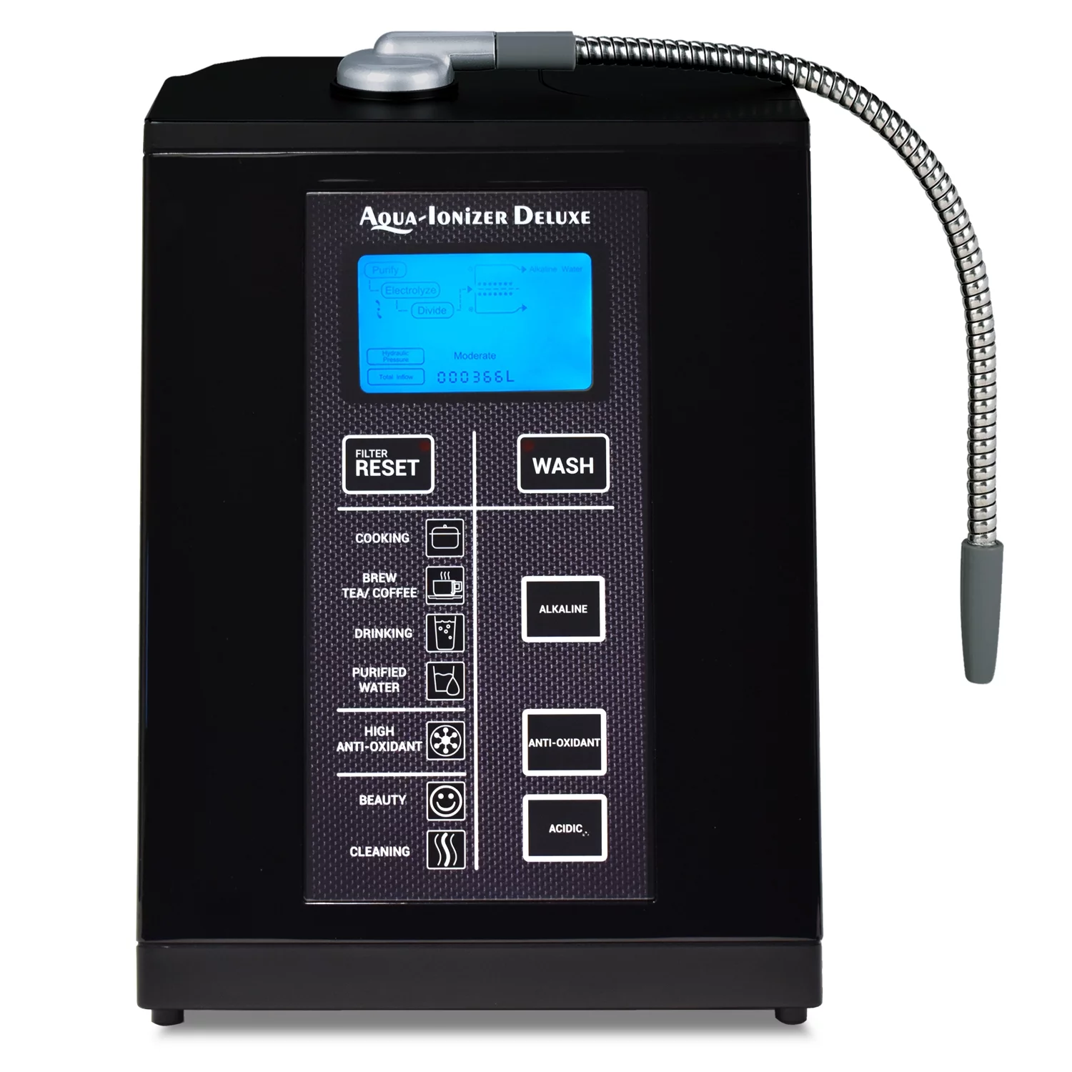 Aqua Ionizer Deluxe 9.5 Anti-Oxidant Boost Water Ionizer | Alkaline Water Filtration System | Produces pH 3.0-11.5 Alkaline Water | Up to -880mV ORP