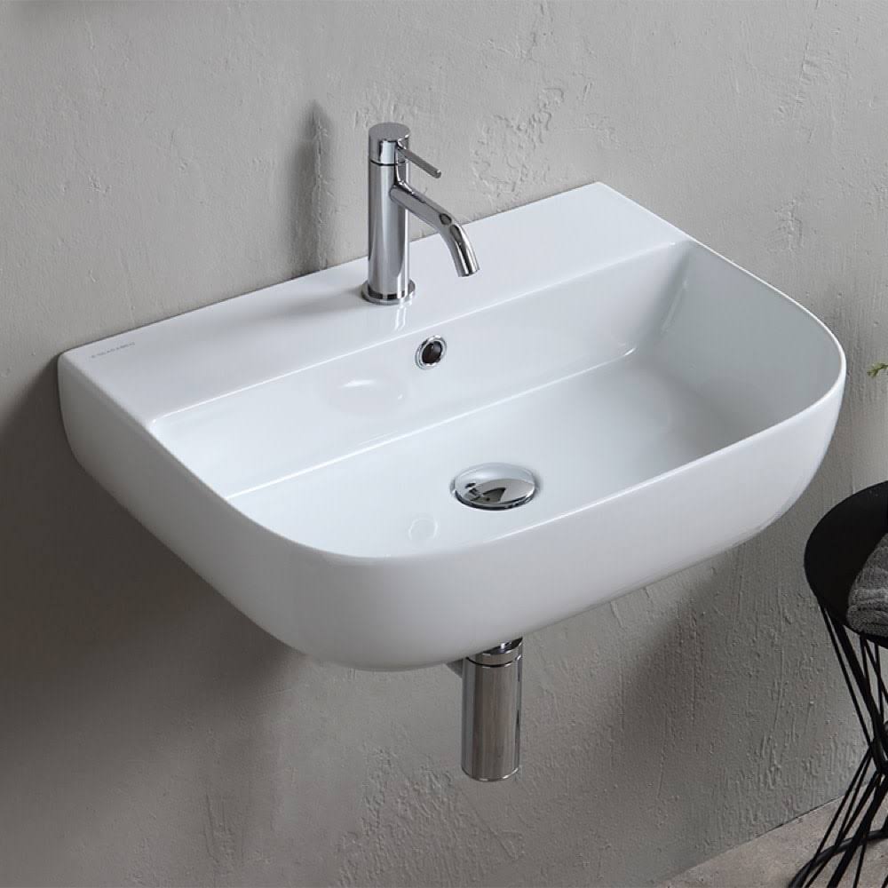 Scarabeo Glam 1811-Three Hole Bathroom Sink - White