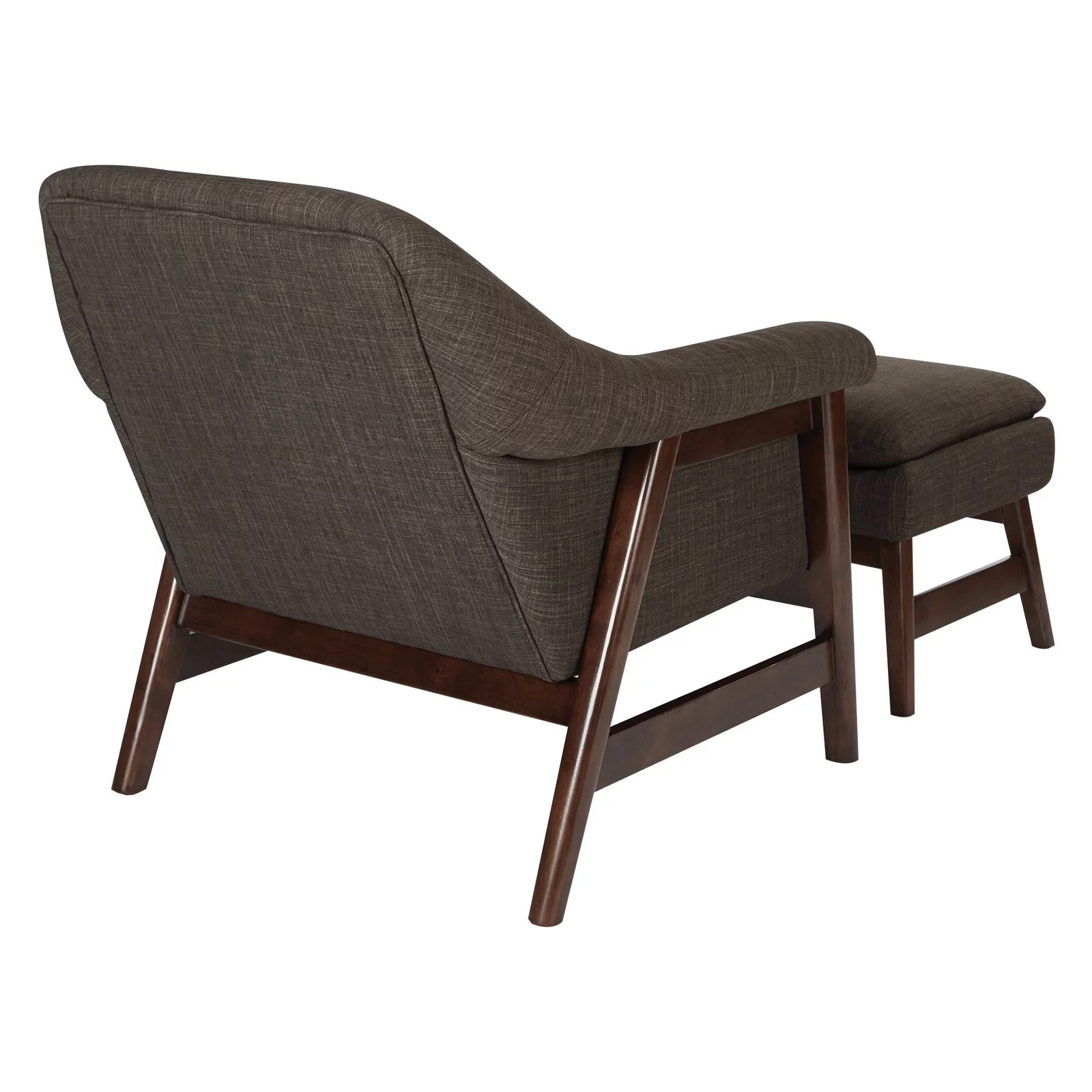 OSP Home Furnishings Flynton Chair & Ottoman in Green Fabric with Medium Espresso Frame ASM - Curated Treasures Market