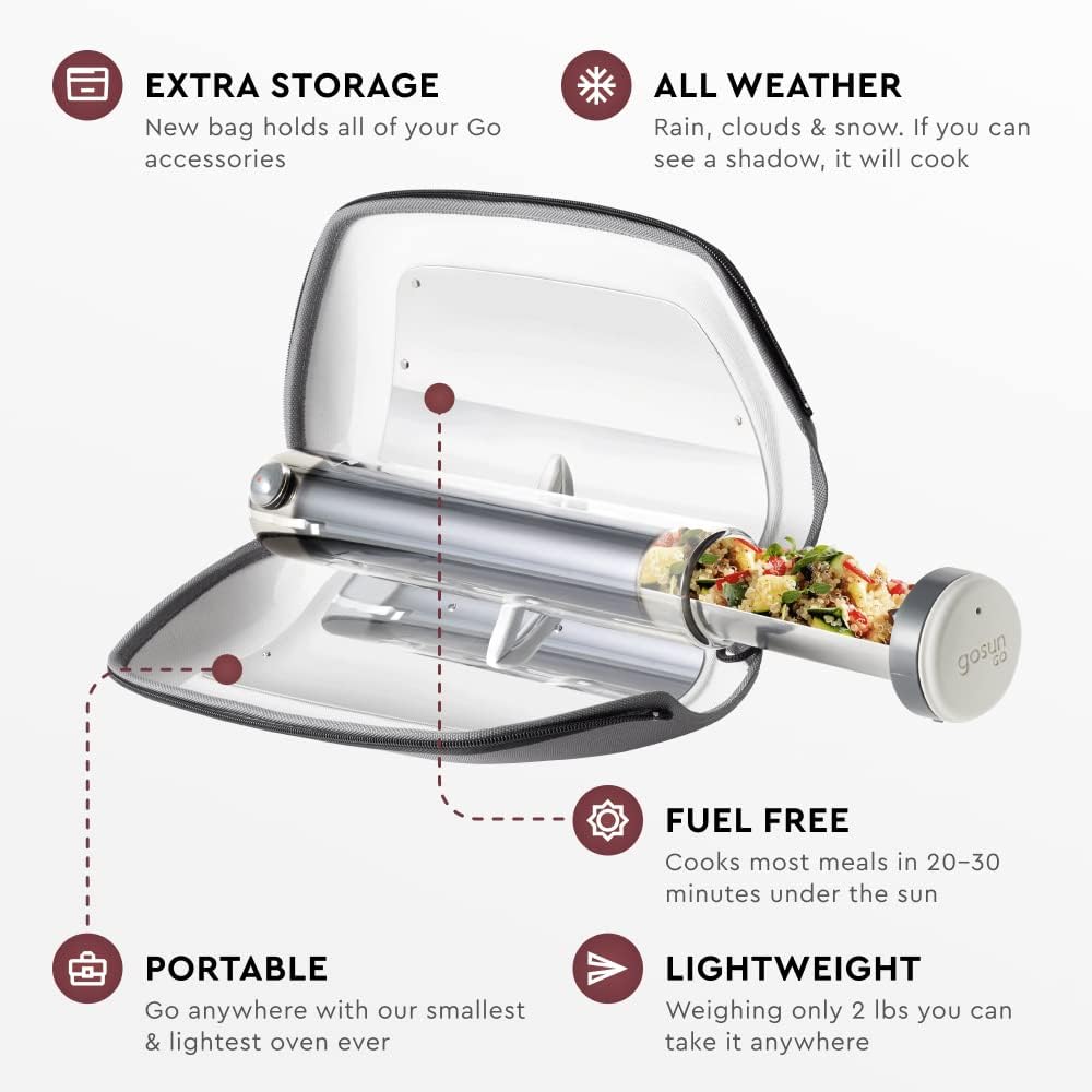 GOSUN Go Portable Camping Stove for 0.9 L Food | Effortless Outdoor Cooking with Fusion Solar Oven | Patented Solar Cooking Technology | Solar Oven