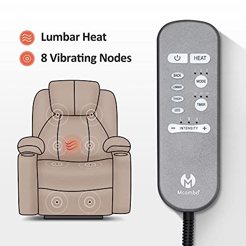 MCombo Dual Motor Large Power Lift Recliner Chair for Elderly, Lay Flat Lift Chair with Heat and Massage, Big Lift Recliner for Tall People