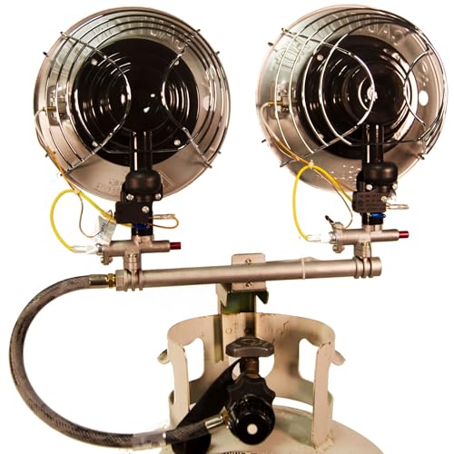 Comfort Gear Double Tank Top Portable Propane Radiant Heater, 30,000 BTUs, Instant Infrared Heat, for Jobsite/Garage/Workspace