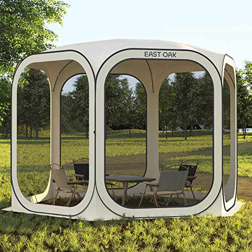 EAST OAK Screen House Tent Pop-Up, Portable Screen Room Canopy Instant Screen Tent 10 x 10 FT with Carry Bag for Patio, Backyard