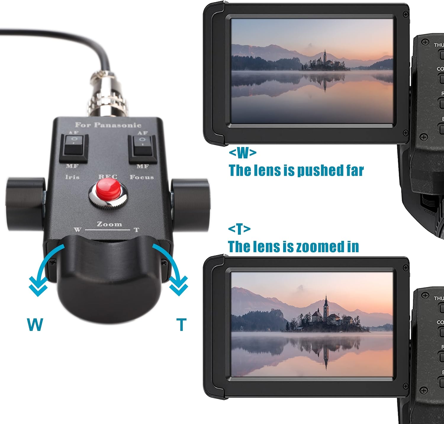 KOERTACOO Camcorder Zoom Controller, Remote Control Zoom, Iris