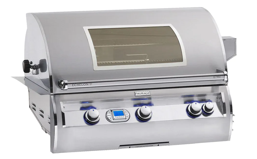 Fire Magic Echelon Diamond E790i 36-inch Built-In Gas Grill With Rotisserie, Digital Thermometer & Magic View Window - Propane - E790i-8E1P-W