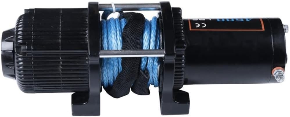 4500LBS Electric Winch Synthetic Rope Towing 12V Off-Road (Stainless Steel) 4500LB,2041KG ensures Quality and Performance Drum Diameter 52mm x79mm
