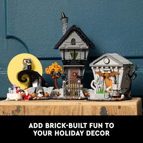 LEGO Disney Tim Burton's The Nightmare Before Christmas Decor - Building Set for Adults for Display, Ages 18+