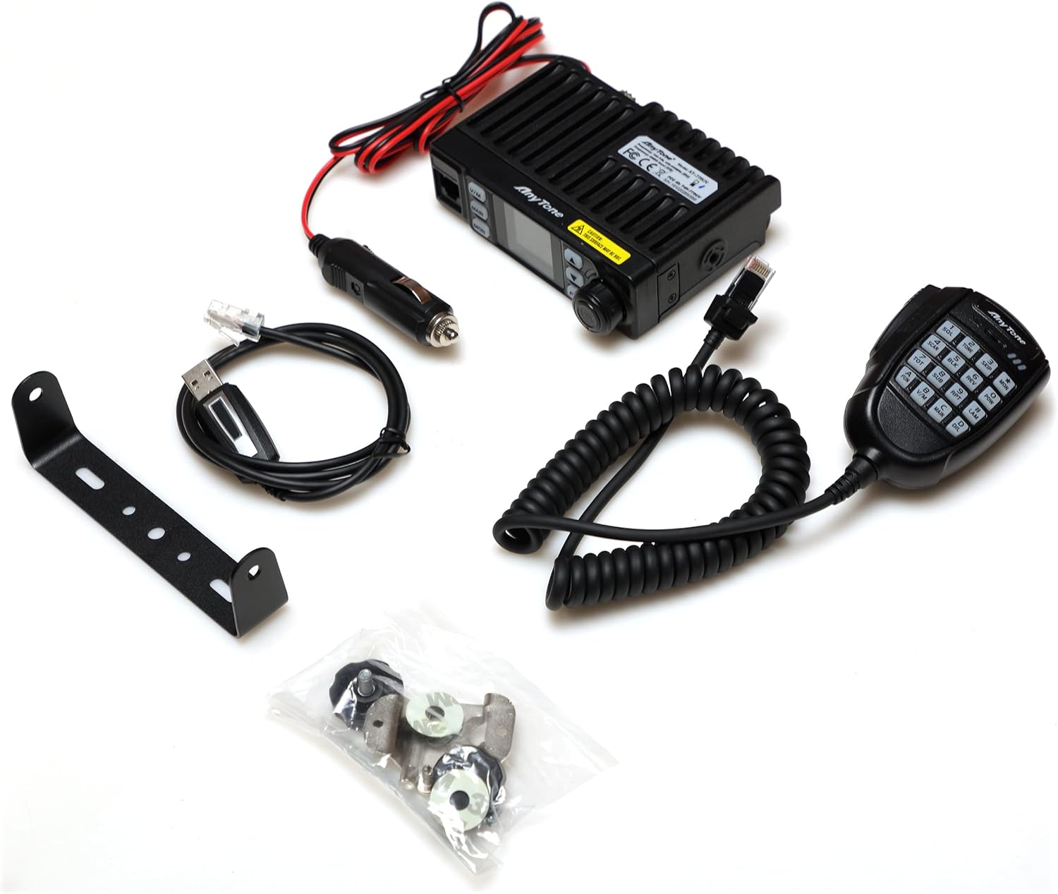 AnyTone Mobile Amateur Transceiver AT-779UV 20-Watt Dual Band VHF/UHF 144-148MHz/420-450MHz Mobile Radio Long Range Mini Scanning Receiver w/Free