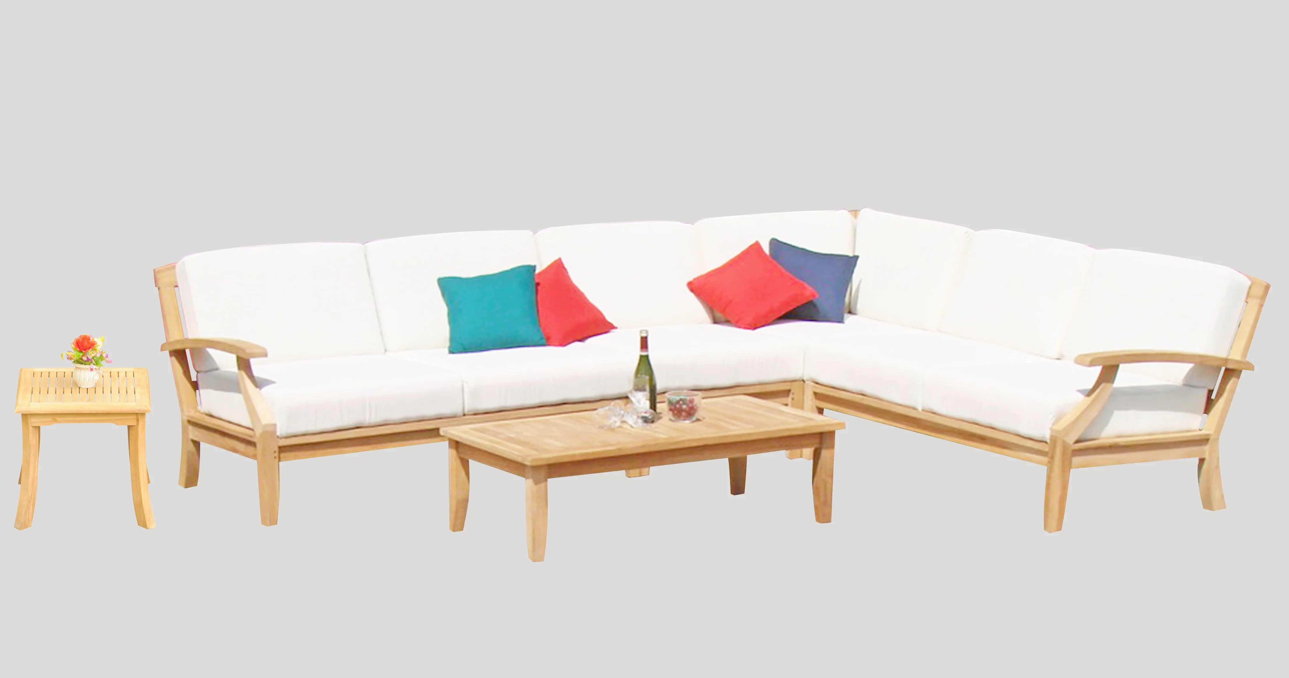 Samurai Sectional 6 Pc Sofa Set: 2 Sofas(Left & Right), Corner Piece, Lounge Chair
