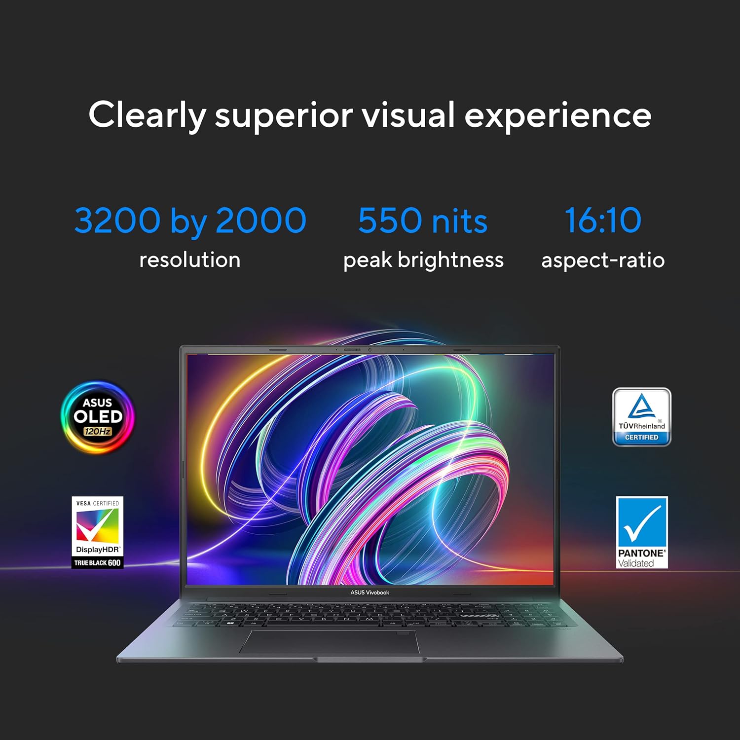 ASUS Vivobook 16X OLED Laptop, 16” 3.2K 120Hz Display, Intel Core i9-13900H CPU, NVIDIA Geforce RTX 4050 GPU, 16GB RAM, 1TB SSD, Windows 11 Home